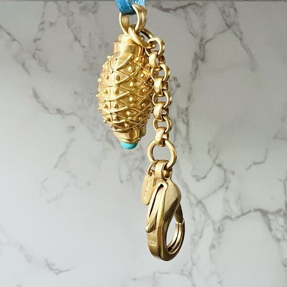 Rare Retired Julie Vos Gold-Tone Turquoise Pendant Charm Keychain Resort Coastal - Picture 8 of 15